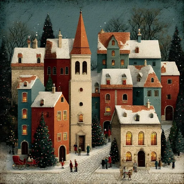 Free Village Winter illustration and picture