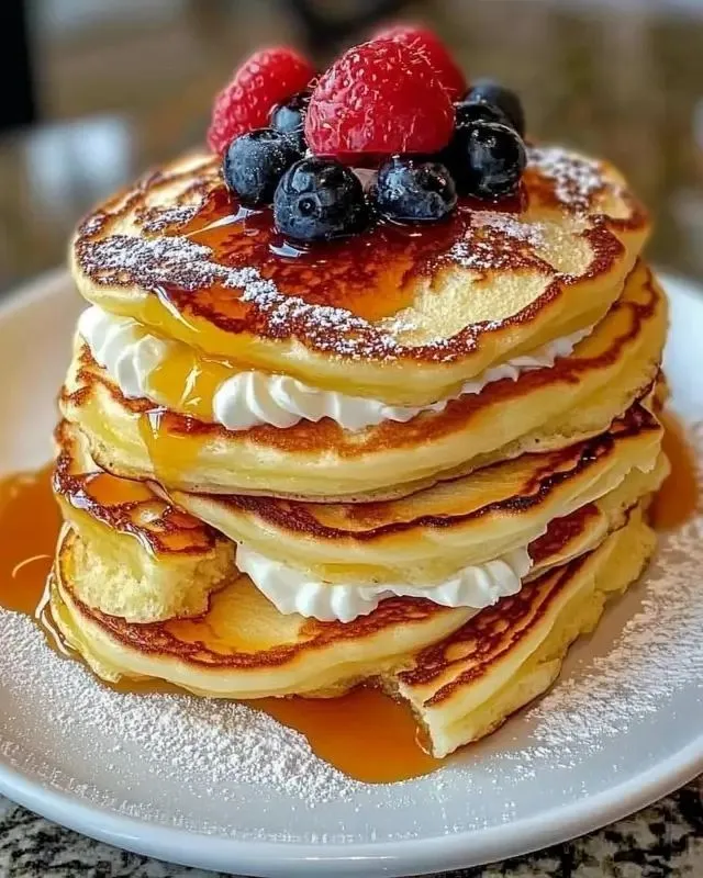 Fluffy Japanese Soufflé Pancakes 😋🤗 You won’t believe how easy these are to make!Ingredients: - 3 large eggs - 2 tablespoons milk - 1/2 cup all-purpose flour - 1/4 teaspoon baking powder - 1 tablespoon sugar - A pinch of salt - Butter for cooking - Powder