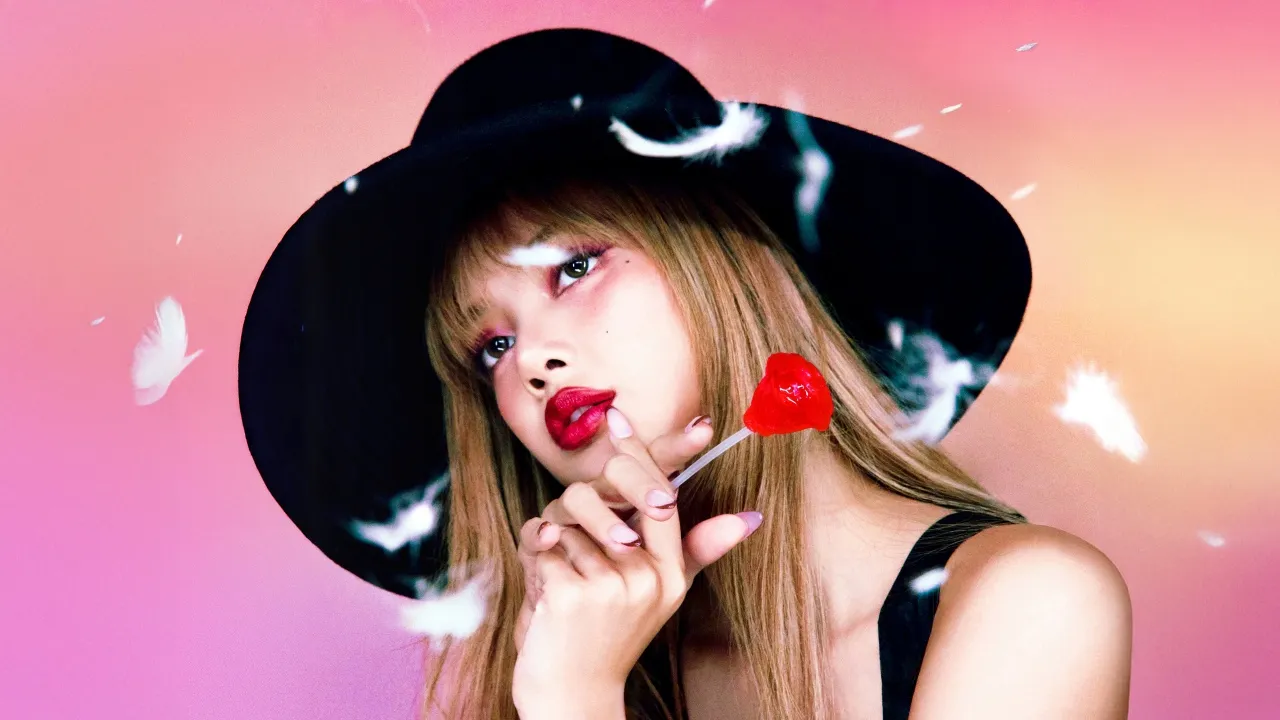 Lisa, Red Rose, Marie Claire Korea, Portrait, 5K, Gradient background