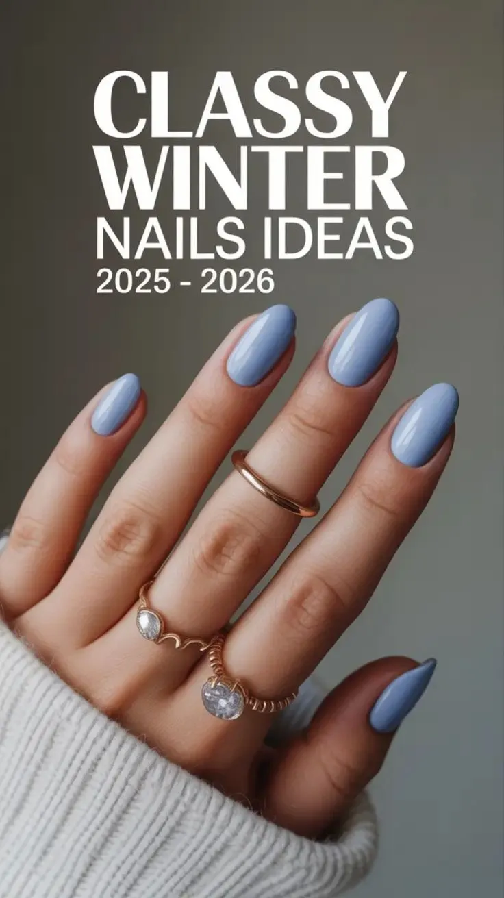 💙 Classy Winter Nails Ideas 2025–2026 ❄️ | Elegant Blue Manicure Trends 💅 #WinterNails #BlueNails