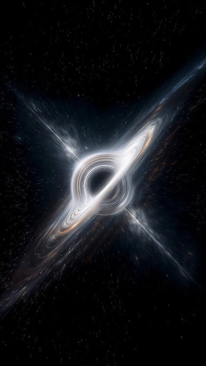 an artist's impression of a black hole in space