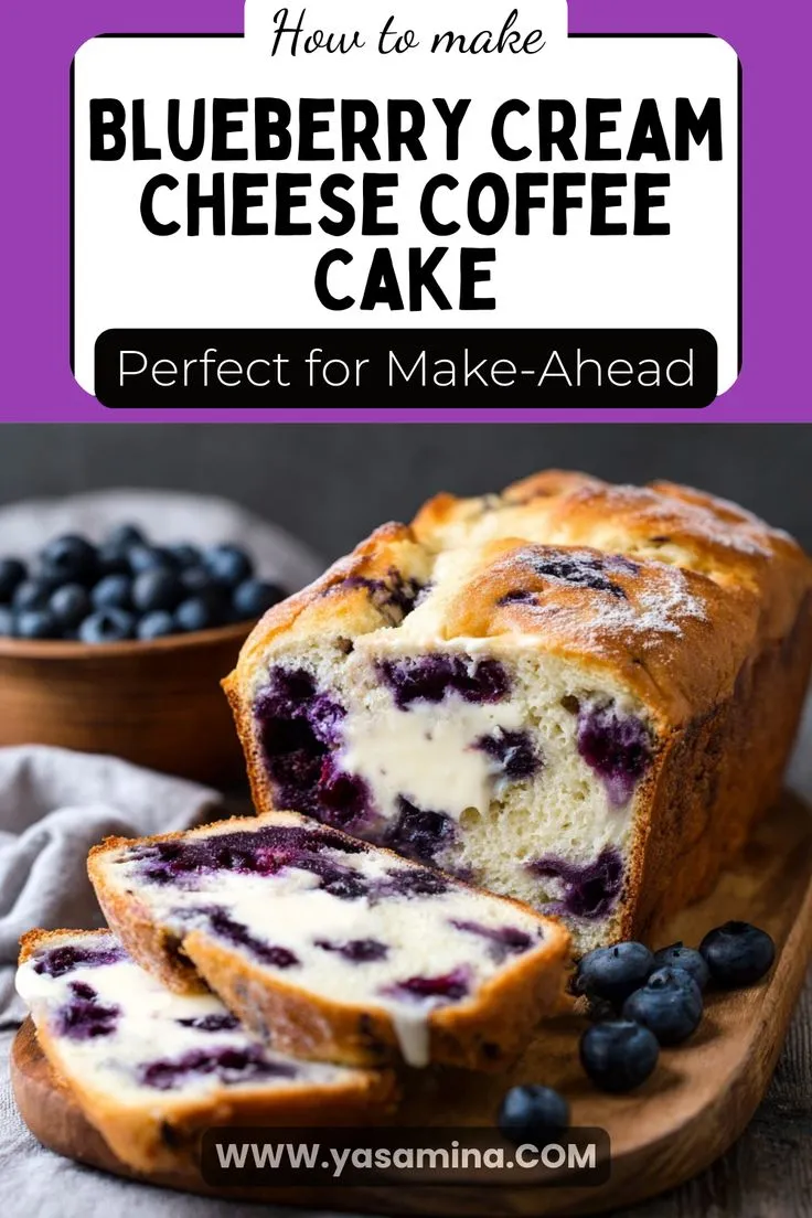 Blueberry Cream Cheese Coffee Cake–Inspired Loaf, Perfect for Make-Ahead
