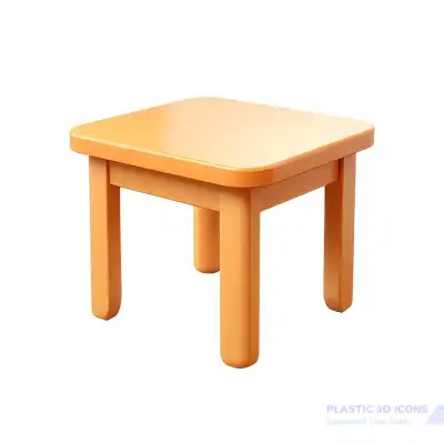 Wooden Coffee Table, 3D Icon – Glossy Minimal Emoji Style, Isolated PNG object