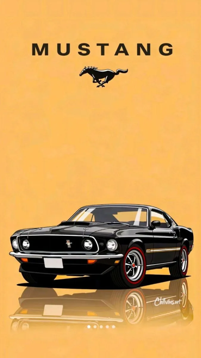 an old mustang poster with the word mustang on it