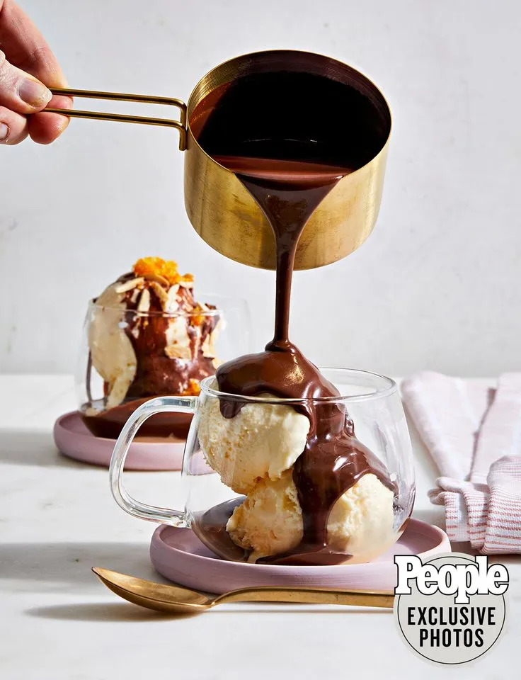 Valentine's Day Hot Chocolate &amp; Espresso Affogato Recipe | PEOPLE.com