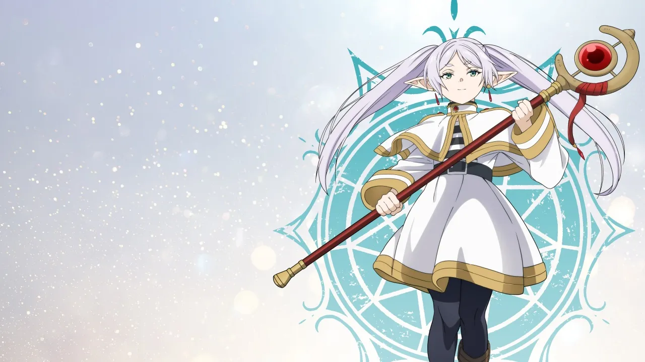 Frieren, Character poster, Anime girl, Frieren: Beyond Journey's End