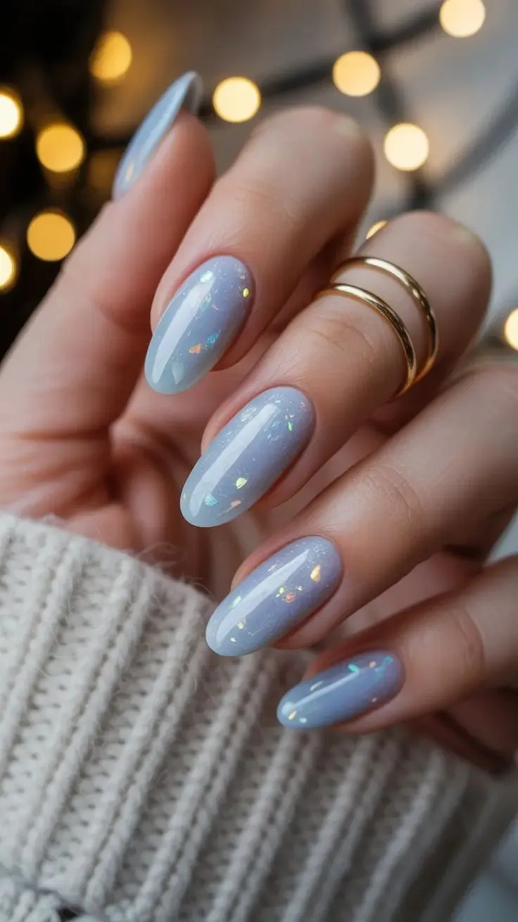 Winter Almond Nails 2025–2026: Soft Ice Opal Glow