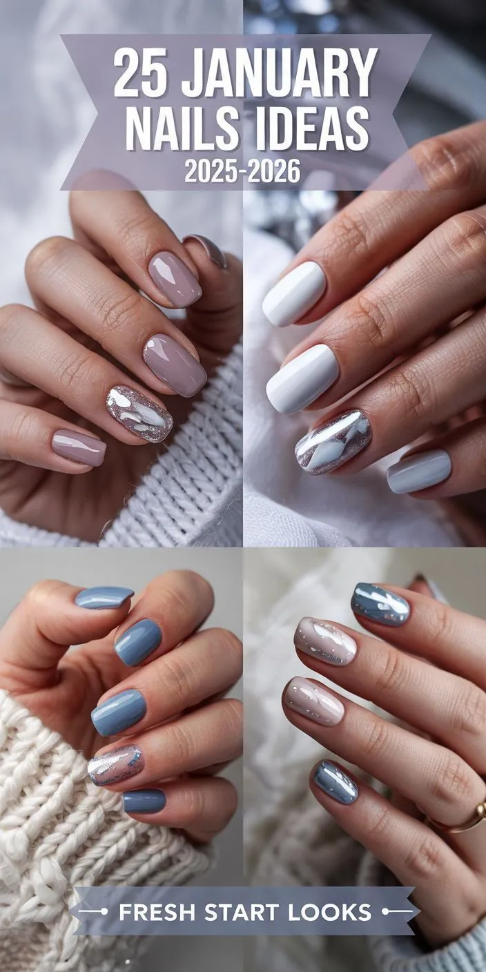 January nails ideas 2025–2026 with simple classy acrylic almond designs and blue colors inspo