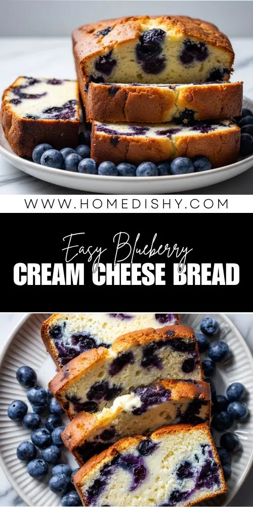 Easy Blueberry Cream Cheese Bread (Soft, Sweet & Perfect!)