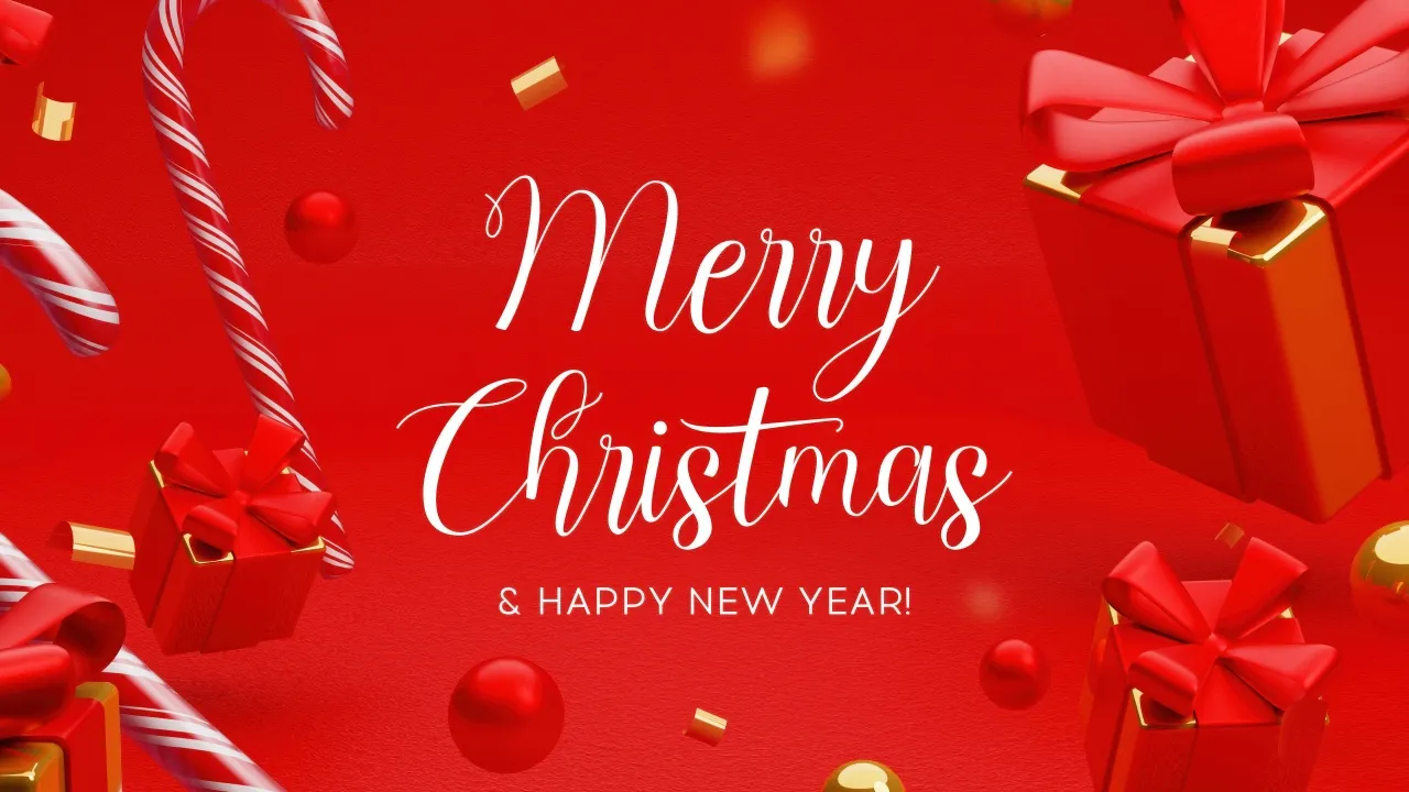 Merry Christmas, New year greetings, Red aesthetic, Holidays, Red background, Christmas background, Gift Boxes, New Year celebrations, Christmas gifts, 5K