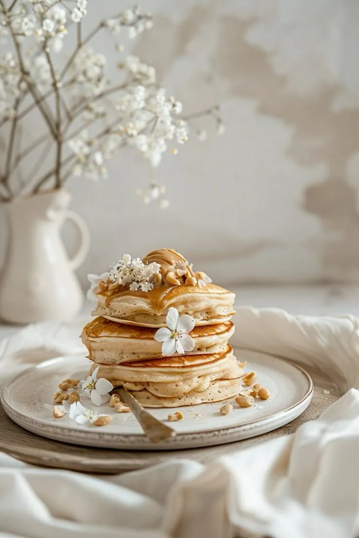 AI AESTHETIC PEANUT BUTTER PANCAKES 🤍✨