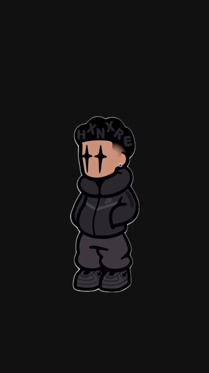 a sticker with an image of a person wearing a hoodie in the dark