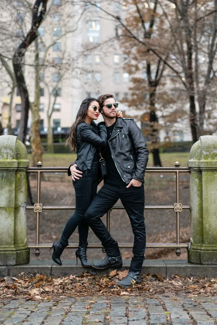 Timeless Classics, Twinning with Him in Leather Jackets - Wendy's Lookbook
