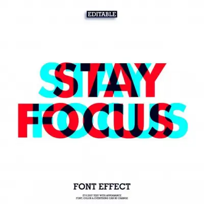 Premium Vector | Overprint stay focus text design