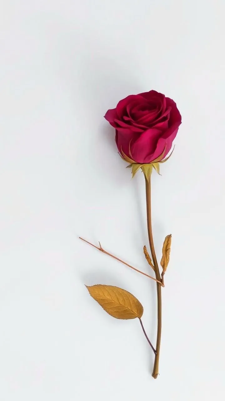 a single red rose on a white background