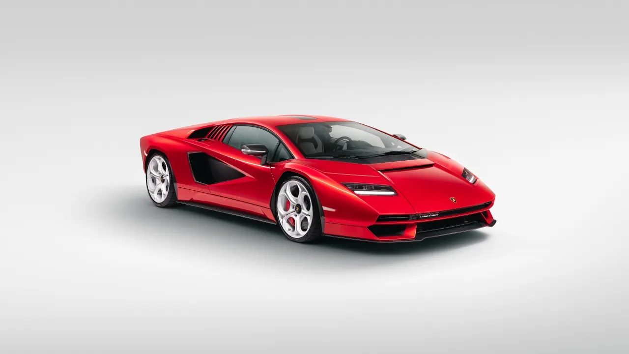 Lamborghini Countach LPI 800-4, White background, 5K, 8K, Red cars