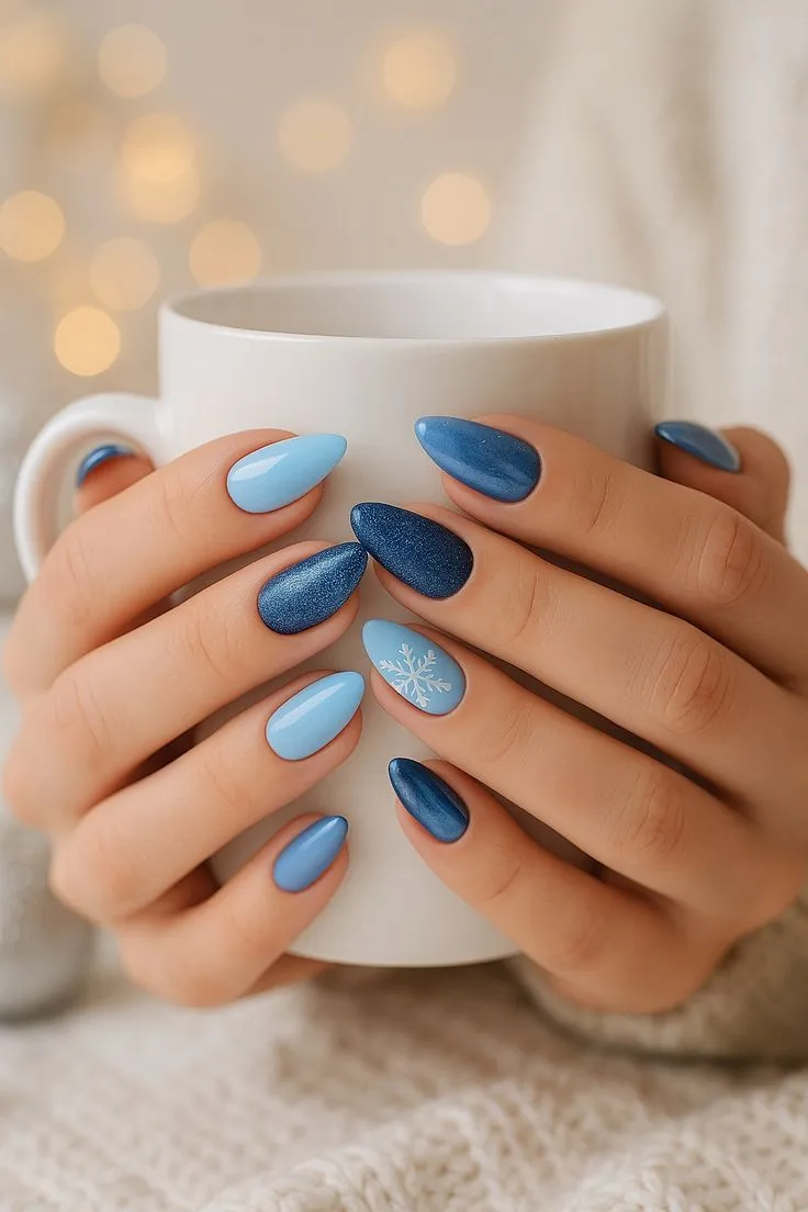 Blue Christmas Nails: 45 Stunning Ideas for a Festive Winter Look