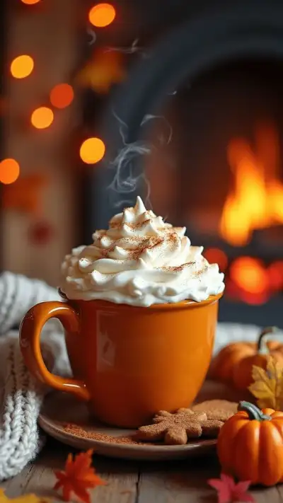 Pumpkin Chai Tea Latte with Whipped Cream