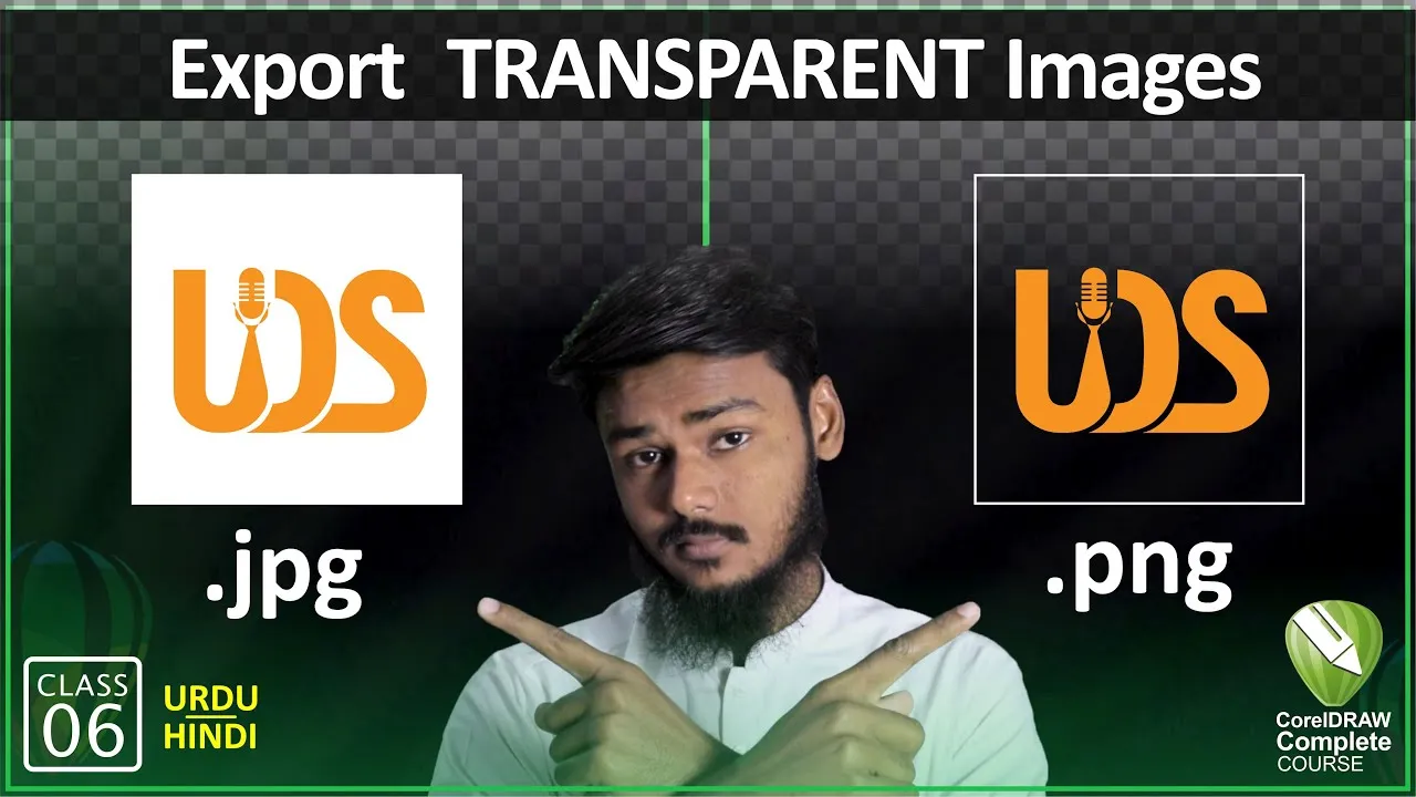 CorelDraw Class 6 | Export Settings | Difference Between JPEG and PNG | اردو / हिंदी