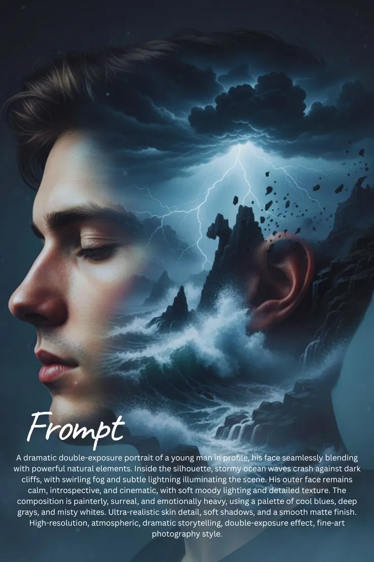 Cinematic Double Exposure Portrait Art