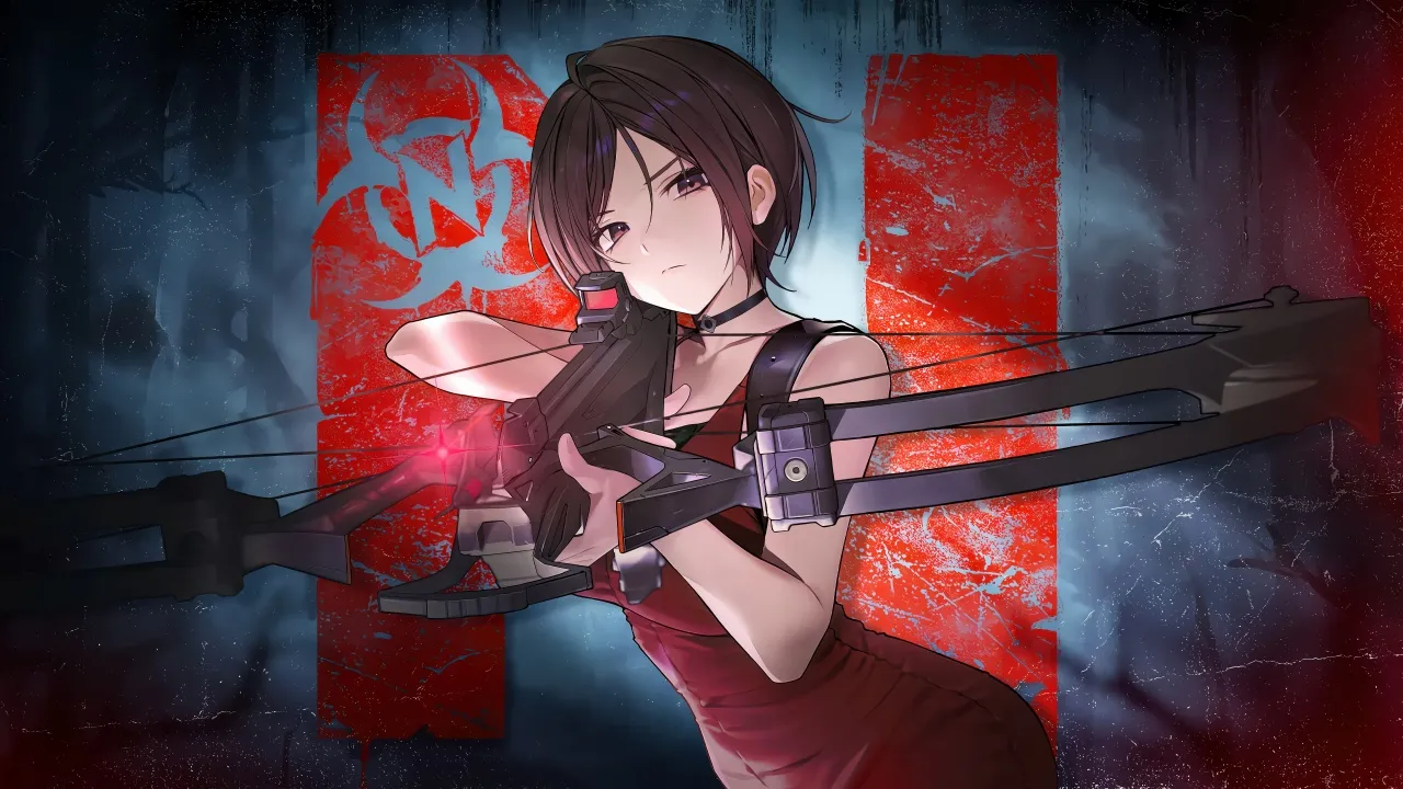 Goddess of Victory: Nikke, Resident Evil, 5K, Ada Wong, Crossbow, Anime girl