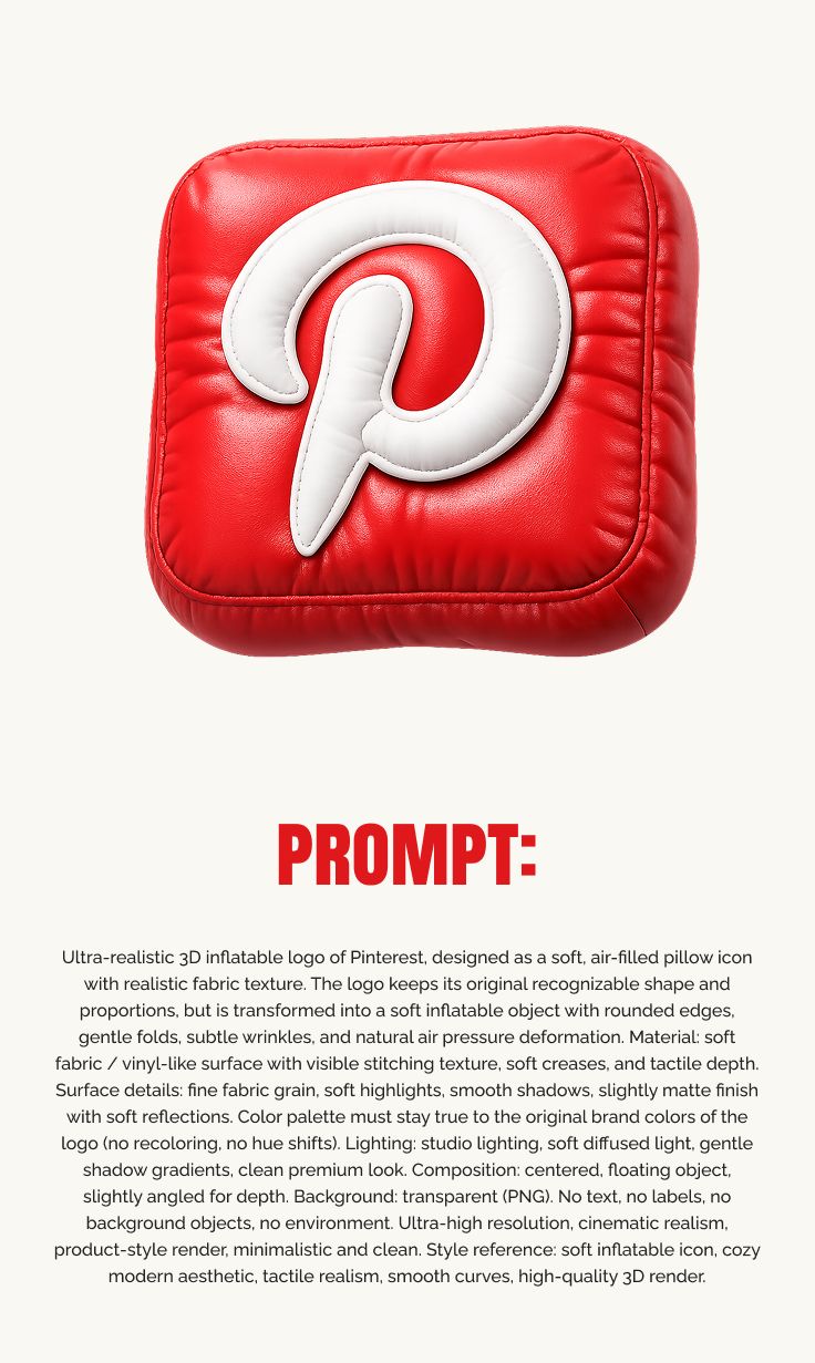 3D Inflatable Pinterest Logo