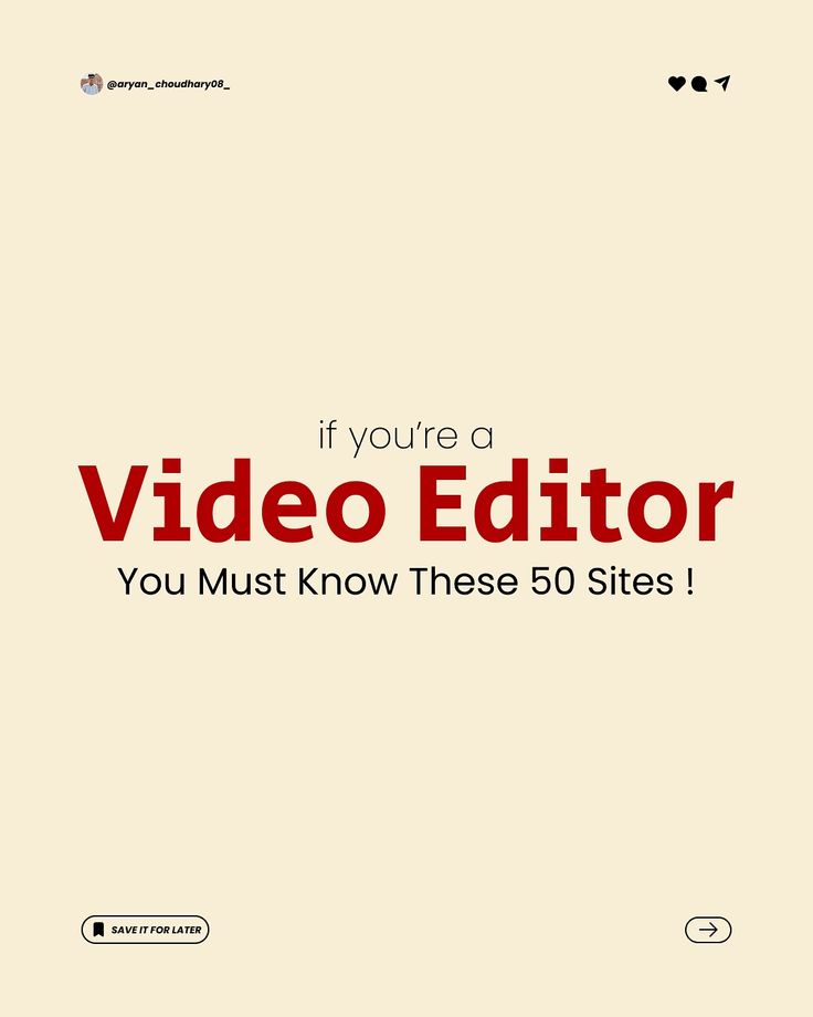50 Sites for Video Editors
