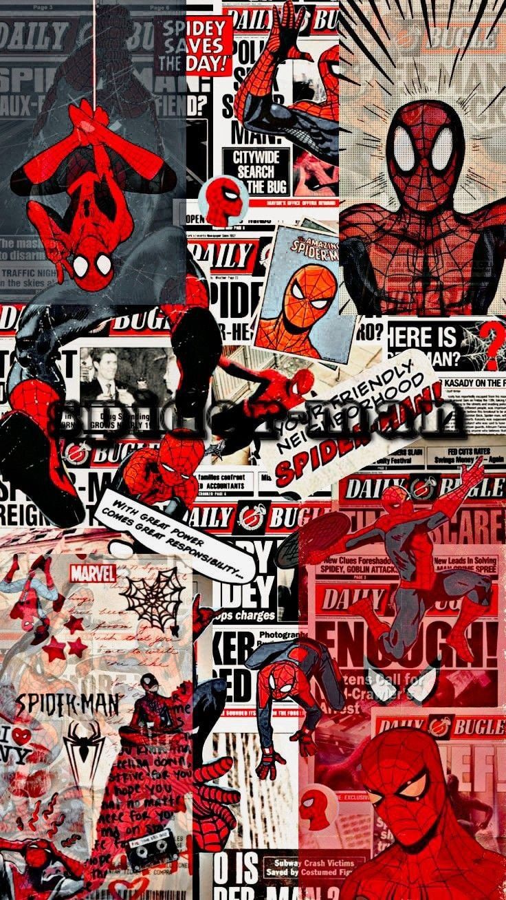 Spiderman Comic Collage